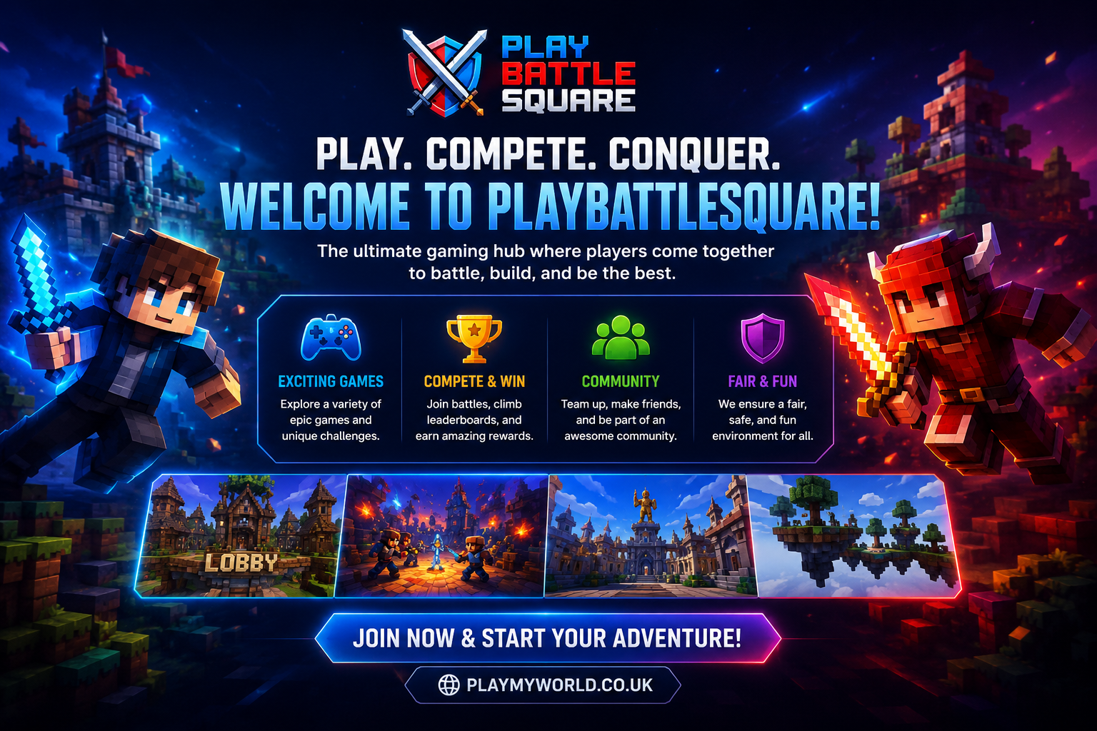 Playing Game Site PlayBattleSquare