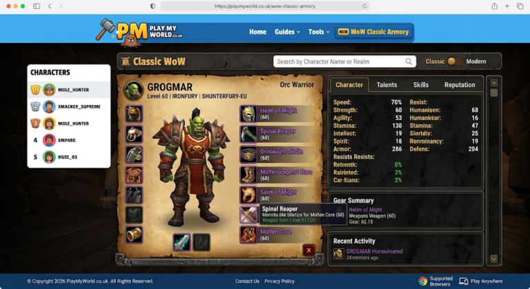 WoW Classic Armory